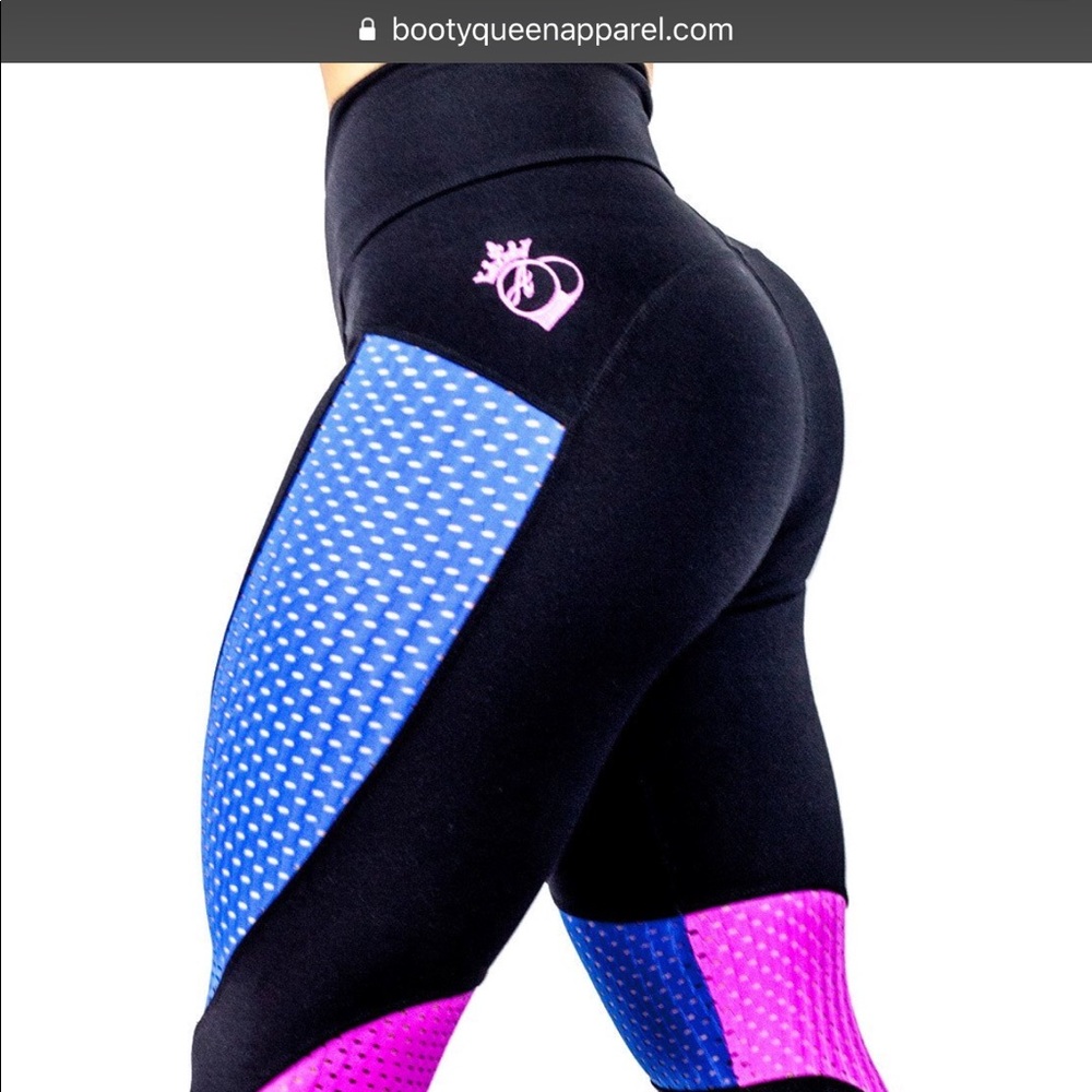 BootyQueen “Blue Razz” gym leggings